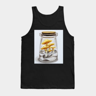 Gold magic mushrooms in a potion bottle - Psychedelic Tank Top